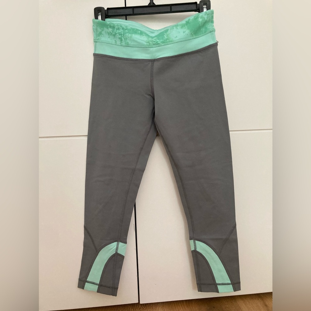 Lululemon Athletica Gray and Mint Leggings